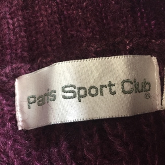 Vintage 90"s Paris Sport Club Mohair Cable knit Sweater Berry Cottagecor… - Picture 7 of 11